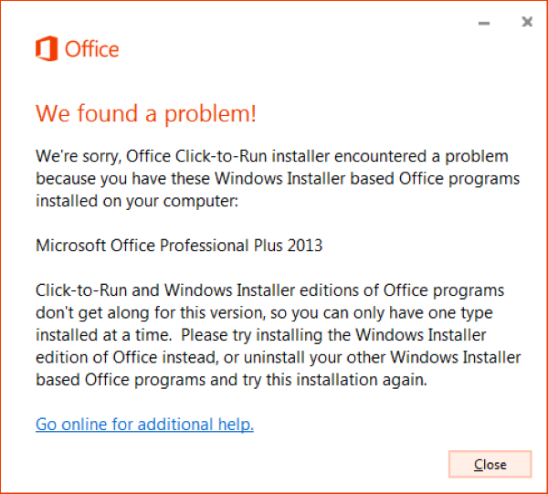 To have to install to run. Установщик Office. Microsoft Office click-to-Run что это. Were sorry Microsoft Office installer. Office 16 click-to-Run extensibility component как удалить.