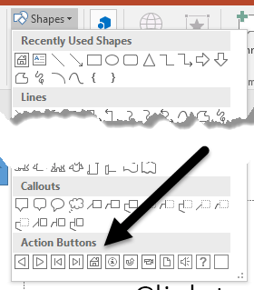 кнопки действий PowerPoint